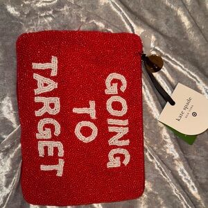 Kate Spade Red and White Beaded Pouch